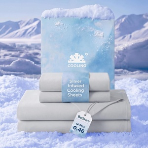 image:imageBedsure Cooling Sheets for Hot Sleepers Silver Infused Bed Sheets QMaxgt046 Luxury Soft amp Silky Smooth King Size Sheets Set Deep Pocket Up to 16 Inches 4 Pieces LinenLight Grey