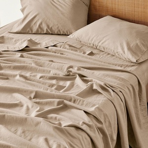 image:imageBedsure Linen Sheets California King Size  Cotton Linen Blend Bed Sheets Anti  Pilling UltraSoft amp Breathable 16 Deep Pocket PureWoven Natural Texture Improves with Use 4 Pieces04  Khaki