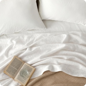 image:imageBedsure Linen Sheets California King Size  Cotton Linen Blend Bed Sheets Anti  Pilling UltraSoft amp Breathable 16 Deep Pocket PureWoven Natural Texture Improves with Use 4 Pieces02  Pure White