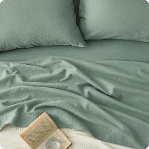 image:imageBedsure Linen Sheets California King Size  Cotton Linen Blend Bed Sheets Anti  Pilling UltraSoft amp Breathable 16 Deep Pocket PureWoven Natural Texture Improves with Use 4 Pieces03  Sage Green