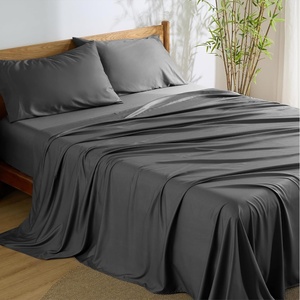 image:imageBedsure Queen Sheet Set Rayon Derived from Bamboo Cooling Sheets PureWoven Breathable amp Soft Deep Pocket Up to 16 Inches Hotel Luxury Silky Bedding for Hot Sleepers Coffee27  Charcoal