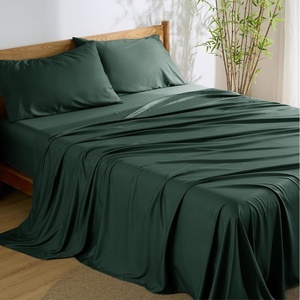 image:imageBedsure Queen Sheet Set Rayon Derived from Bamboo Cooling Sheets PureWoven Breathable amp Soft Deep Pocket Up to 16 Inches Hotel Luxury Silky Bedding for Hot Sleepers Coffee26  Forest Green