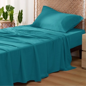 image:imageBedsure Queen Sheet Set Rayon Derived from Bamboo Cooling Sheets PureWoven Breathable amp Soft Deep Pocket Up to 16 Inches Hotel Luxury Silky Bedding for Hot Sleepers Coffee18  Turquoise