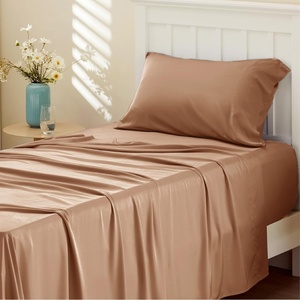 image:imageBedsure Queen Sheet Set Rayon Derived from Bamboo Cooling Sheets PureWoven Breathable amp Soft Deep Pocket Up to 16 Inches Hotel Luxury Silky Bedding for Hot Sleepers Coffee24  Khaki