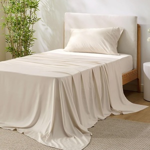 image:imageBedsure Queen Sheet Set Rayon Derived from Bamboo Cooling Sheets PureWoven Breathable amp Soft Deep Pocket Up to 16 Inches Hotel Luxury Silky Bedding for Hot Sleepers Coffee12  Light Beige