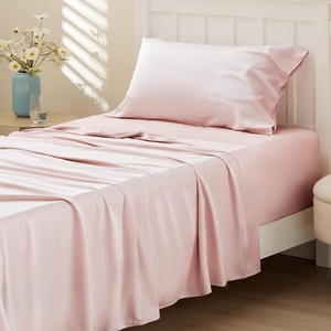 image:imageBedsure Queen Sheet Set Rayon Derived from Bamboo Cooling Sheets PureWoven Breathable amp Soft Deep Pocket Up to 16 Inches Hotel Luxury Silky Bedding for Hot Sleepers Coffee11  Pink