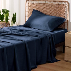 image:imageBedsure Queen Sheet Set Rayon Derived from Bamboo Cooling Sheets PureWoven Breathable amp Soft Deep Pocket Up to 16 Inches Hotel Luxury Silky Bedding for Hot Sleepers Coffee07  Navy