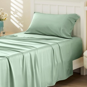 image:imageBedsure Queen Sheet Set Rayon Derived from Bamboo Cooling Sheets PureWoven Breathable amp Soft Deep Pocket Up to 16 Inches Hotel Luxury Silky Bedding for Hot Sleepers Coffee10  Sage Green