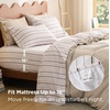 image:imageBedsure Striped Sheets Queen SizeFits Mattresses Up to 16 Deep4 Piece Breathable Bed Sheets Imitation Cotton Textured Jacquard Dobby Stripe Bedsheet amp Pillowcases for KidsWomenMenBeigeStriped  Beige