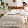 image:imageBedsure Striped Sheets Queen SizeFits Mattresses Up to 16 Deep4 Piece Breathable Bed Sheets Imitation Cotton Textured Jacquard Dobby Stripe Bedsheet amp Pillowcases for KidsWomenMenBeigeWhite