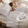 image:imageBedsure Striped Sheets Queen SizeFits Mattresses Up to 16 Deep4 Piece Breathable Bed Sheets Imitation Cotton Textured Jacquard Dobby Stripe Bedsheet amp Pillowcases for KidsWomenMenBeigeStriped  Beige