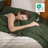 image:imageBedsure Striped Sheets Queen SizeFits Mattresses Up to 16 Deep4 Piece Breathable Bed Sheets Imitation Cotton Textured Jacquard Dobby Stripe Bedsheet amp Pillowcases for KidsWomenMenBeigeOlive Green