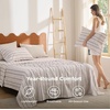 image:imageBedsure Striped Sheets Queen SizeFits Mattresses Up to 16 Deep4 Piece Breathable Bed Sheets Imitation Cotton Textured Jacquard Dobby Stripe Bedsheet amp Pillowcases for KidsWomenMenBeigeStriped  Beige