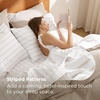 image:imageBedsure Striped Sheets Queen SizeFits Mattresses Up to 16 Deep4 Piece Breathable Bed Sheets Imitation Cotton Textured Jacquard Dobby Stripe Bedsheet amp Pillowcases for KidsWomenMenBeigeStriped  White