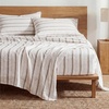 image:imageBedsure Striped Sheets Queen SizeFits Mattresses Up to 16 Deep4 Piece Breathable Bed Sheets Imitation Cotton Textured Jacquard Dobby Stripe Bedsheet amp Pillowcases for KidsWomenMenBeigeStriped  Beige