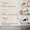 image:imageBedsure Adjustable Pillow Queen Size for Back Stomach Side Sleepers CertiPURUS Memory Foam amp Down Alternative DualFill100 Cotton Cover PureWoven 3557 Inches Custom Height 26x171 PackWhite