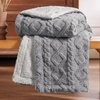 image:imageBedsure Bundle of Satin Pillowcase 20x30 amp 1 Sherpa Cable Blanket 50x60