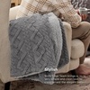 image:imageBedsure Bundle of Satin Pillowcase 20x30 amp 1 Sherpa Cable Blanket 50x60