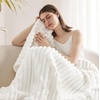 image:imageBedsure Fleece Blanket amp Throw Pillow Covers Off White