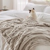 image:imageBedsure Linen Fleece Blanket amp Throw Pillow Covers Line