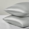 image:imageBedsure Satin Pillowcase for Hair and Skin Queen Silver Grey amp Fleece Throw Blanket for Sofa and Bed Black