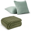 image:imageBedsure Cypress Fleece Blanket amp Throw Pillow Covers Sage Green