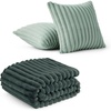 image:imageBedsure Mallard Green Fleece Blanket amp Throw Pillow Covers Sage Green