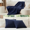 image:imageBedsure Navy Blue Fleece Blanket amp Throw Pillow Covers Navy Blue