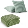 image:imageBedsure Reseda Fleece Blanket amp Throw Pillow Covers Sage Green