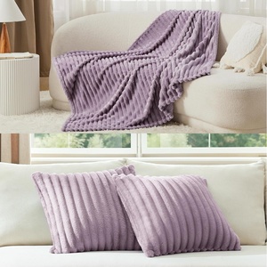 image:imageBedsure Light Purple Fleece Blanket amp Throw Pillow Covers Light Purple