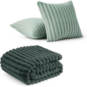 image:imageBedsure Mallard Green Fleece Blanket amp Throw Pillow Covers Sage Green