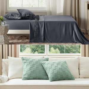 image:imageBedsure Queen Sheets Grey amp Throw Pillow Covers 18x18 Inch Pack of 2 Green