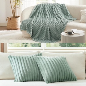 image:imageBedsure Sage Green Fleece Blanket amp Throw Pillow Covers Sage Green