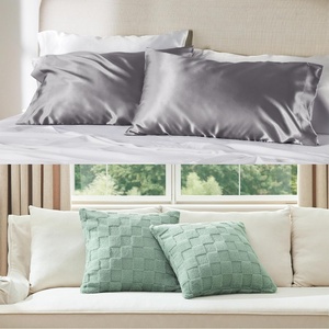 image:imageBedsure Satin Pillowcase Dark Grey amp Throw Pillow Covers 18x18 Inch Pack of 2 Green