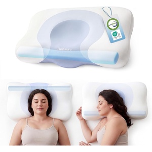 image:imageBedsure Cervical Neck Pillow Set of 2  Memory Foam Pillows for Ergonomic Orthopedic Support Pillow for Neck Pain Relief Contour Pillow for Side amp Back SleepersBlue