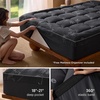 image:imageBedsure Twin XL Mattress Topper  Viscose Made from Bamboo Ultra Soft Thick Fluffy Pillow Top Mattress Pad with 21 Inch Deep Pocket Breathable Moisture Wicking Black 39x80 InchBlack