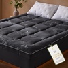 image:imageBedsure Twin XL Mattress Topper  Viscose Made from Bamboo Ultra Soft Thick Fluffy Pillow Top Mattress Pad with 21 Inch Deep Pocket Breathable Moisture Wicking Black 39x80 InchBlack