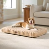 image:imageBedsure ComfyFleece XL Dog Bed Extra Large Crate Pillow 41x27 Sandy Beige  Aesthetic Crate Bed for Balanced Support Cute Chopped Foam Pad with Removable Washable Cover NonSlip Waterproof Cozy Pet MatSandy Beige