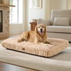 image:imageBedsure ComfyFleece XL Dog Bed Extra Large Crate Pillow 41x27 Sandy Beige  Aesthetic Crate Bed for Balanced Support Cute Chopped Foam Pad with Removable Washable Cover NonSlip Waterproof Cozy Pet MatSandy Beige