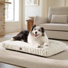 image:imageBedsure ComfyFleece XL Dog Bed Extra Large Crate Pillow 41x27 Sandy Beige  Aesthetic Crate Bed for Balanced Support Cute Chopped Foam Pad with Removable Washable Cover NonSlip Waterproof Cozy Pet MatCream