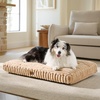 image:imageBedsure ComfyFleece XL Dog Bed Extra Large Crate Pillow 41x27 Sandy Beige  Aesthetic Crate Bed for Balanced Support Cute Chopped Foam Pad with Removable Washable Cover NonSlip Waterproof Cozy Pet MatSandy Beige