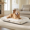 image:imageBedsure ComfyFleece XL Dog Bed Extra Large Crate Pillow 41x27 Sandy Beige  Aesthetic Crate Bed for Balanced Support Cute Chopped Foam Pad with Removable Washable Cover NonSlip Waterproof Cozy Pet MatCream