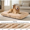 image:imageBedsure ComfyFleece XL Dog Bed Extra Large Crate Pillow 41x27 Sandy Beige  Aesthetic Crate Bed for Balanced Support Cute Chopped Foam Pad with Removable Washable Cover NonSlip Waterproof Cozy Pet MatSandy Beige