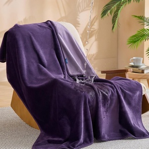 image:imageBedsure Waterproof Blanket for Bed Queen Size 86x90 Soft Flannel Fleece Leakproof Throw Blanket Couch Cover Protector for Large Dogs Pet for Camping Travel GreyEggplant