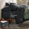 image:imageBedsure 100 GOTS Certified Organic Cotton Sheets California King Sheet Sets 17 Deep Pocket Bedsheets with Corner Straps EcoFriendly Soft amp Luxury PureWoven Cotton Hotel Bedding 4PCS Navy07  Charcoal