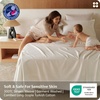 image:imageBedsure 100 GOTS Certified Organic Cotton Sheets California King Sheet Sets 17 Deep Pocket Bedsheets with Corner Straps EcoFriendly Soft amp Luxury PureWoven Cotton Hotel Bedding 4PCS Navy02  Ivory
