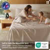 image:imageBedsure 100 GOTS Certified Organic Cotton Sheets California King Sheet Sets 17 Deep Pocket Bedsheets with Corner Straps EcoFriendly Soft amp Luxury PureWoven Cotton Hotel Bedding 4PCS Navy04  Light Brown