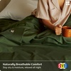 image:imageBedsure 100 GOTS Certified Organic Cotton Sheets California King Sheet Sets 17 Deep Pocket Bedsheets with Corner Straps EcoFriendly Soft amp Luxury PureWoven Cotton Hotel Bedding 4PCS Navy05  Olive Green