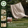 image:imageBedsure 100 GOTS Certified Organic Cotton Sheets California King Sheet Sets 17 Deep Pocket Bedsheets with Corner Straps EcoFriendly Soft amp Luxury PureWoven Cotton Hotel Bedding 4PCS Navy04  Light Brown