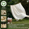 image:imageBedsure 100 GOTS Certified Organic Cotton Sheets California King Sheet Sets 17 Deep Pocket Bedsheets with Corner Straps EcoFriendly Soft amp Luxury PureWoven Cotton Hotel Bedding 4PCS Navy02  Ivory